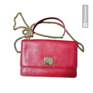 Lauren Ralph Lauren Small Red Leather Crossbody Bag